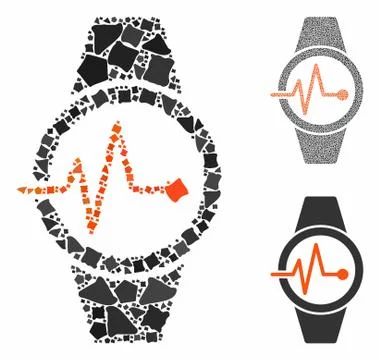 Pulse watches Composition Icon of Unequal Elements Illustrazione stock