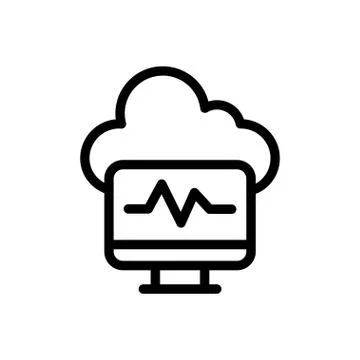 Pulses thin line icon Stock Illustration
