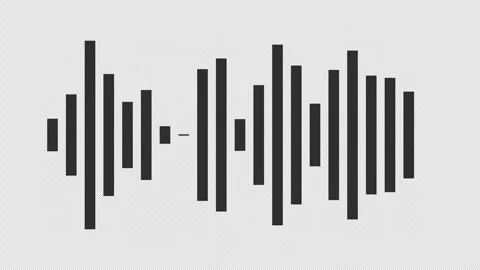 Pulsing audio waveform on black background, dynamic sound bars animation with da Stock Footage 321231152