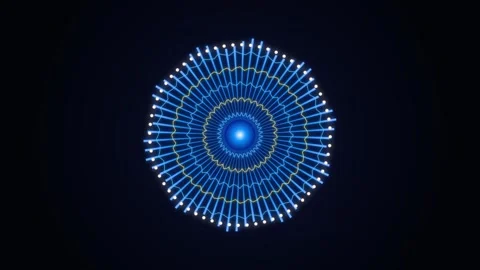 Pulsing blue circular audio visualizer waveform abstract motion background,.. Stock Footage 346241764