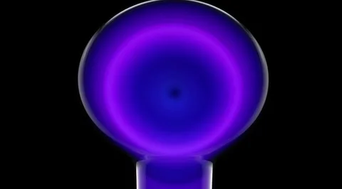 Pulsing blue light inside a glass sphere on black Stock Footage 331451144