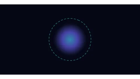 Pulsing blue light sphere with circular dashed border abstract motion Stock Footage 338188977