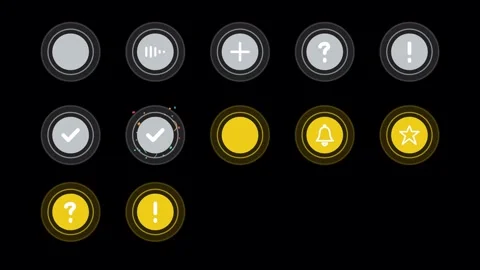 Pulsing circle icon pack for status and buttons. Alpha, Prores 4444. Stock Footage 315075607
