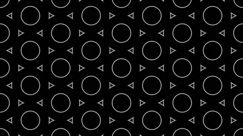 Pulsing circles and triangles pattern on black background loop. Creative hy.. Stock Footage 229518677