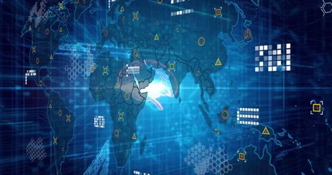 Pulsing circuit causing map fading and nodes linking, tracing brain wiring 스톡 동영상 311226037