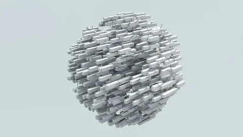 Pulsing cube and wire mesh. Highly realistic 4K animation. Stock Footage 77070215
