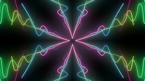 Pulsing electrical neon glowing animation. Decoration for christmas or optic Stock Footage 247697144