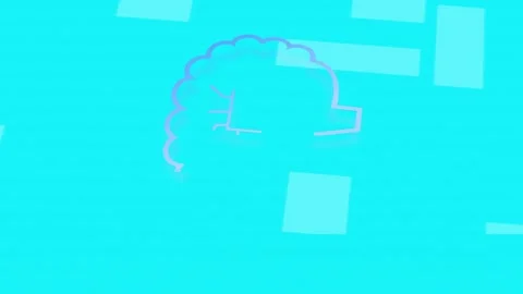 Pulsing flare starting striped circle sliding bars, forming brain and revealing Stock Footage 334337420