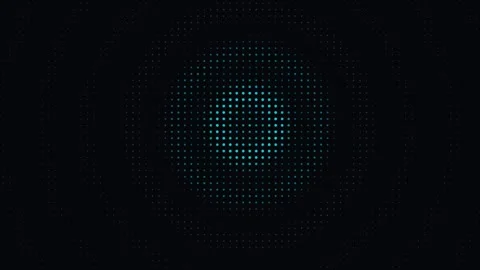 Pulsing halftone dot pattern changing colors on black background Stock Footage 335938526