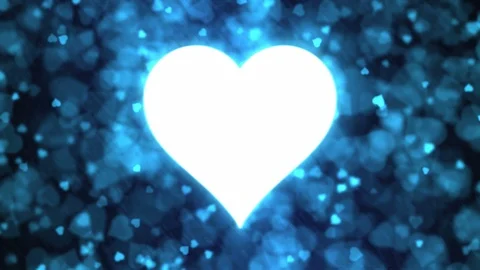 Pulsing Heart Shape and Background Animation - Loop Blue Stock Footage 104307933
