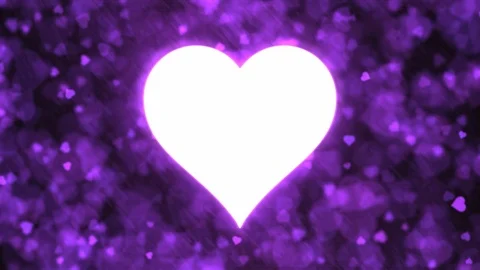Pulsing Heart Shape and Background Animation - Loop Purple Stock Footage 104308341