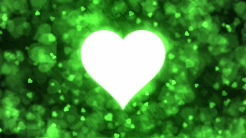 Pulsing Heart Shape and Background Animation - Loop Green Stock Footage 104309388