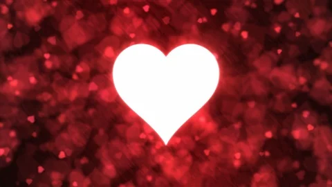 Pulsing Heart Shape and Background Animation - Loop Red Stock Footage 104310018