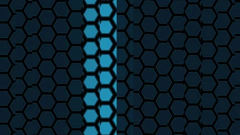 Pulsing hexagon tile background for seamless video loop Stock Footage 341710371