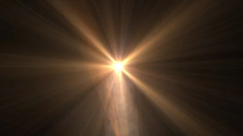Pulsing light source emits sharp radial beams across dark space Stock-Footage 345448403