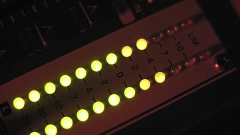 Pulsing Mixer LED Meter with Red Light Stock-Footage 319422437