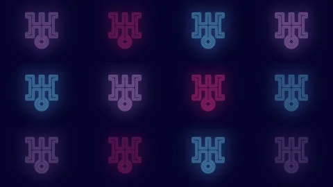 Pulsing neon Japan sign pattern with led light in casino style Stock Footage 236180607