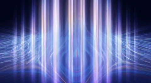 Pulsing neon light beams in a digital landscape Stock Footage 331456866