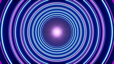 Pulsing Neon Light Circles DJ Visuals Video stock 265249623