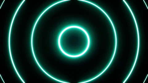Pulsing neon light circles loop Stock Footage 240319991