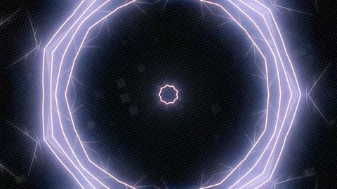 Pulsing neon mandala on a dark background. Stock Footage 145206100