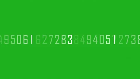 Pulsing Of Numbers effect in a straight Line on green screen Stock Footage 235419706