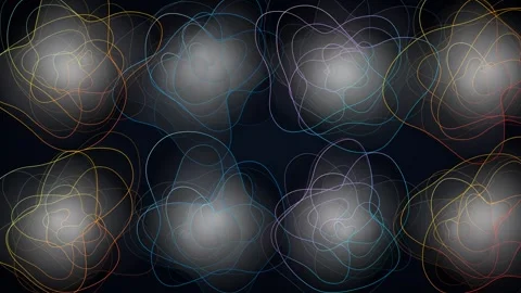Pulsing Organic Shape Grid Loop - Glowing Dark Abstract Background 스톡 동영상 341564517