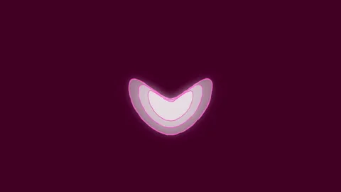 Pulsing pink crescent light animation on dark purple background Vídeos de archivo 336796836