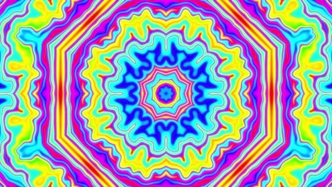 Pulsing psychedelic colorful pattern art vj loop Video stock 240322971