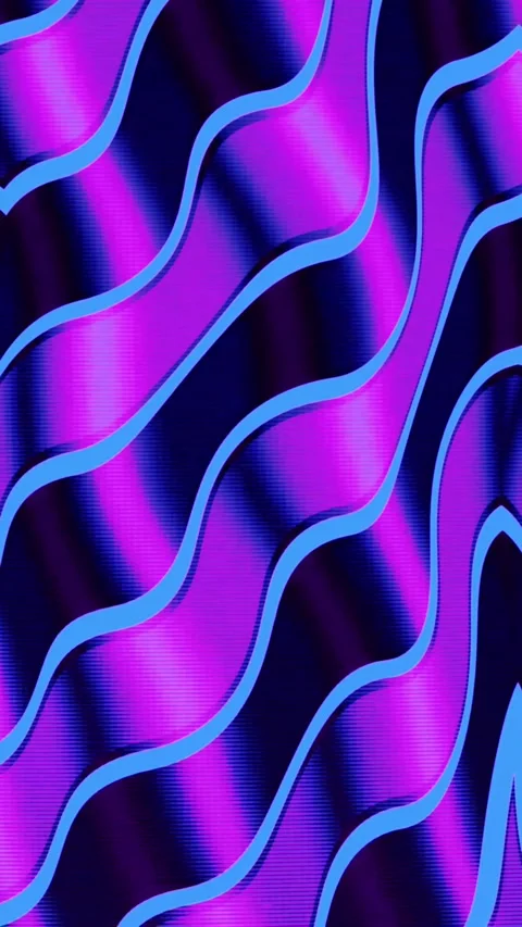 A pulsing psychedelic vertical vintage moving waveform waves contrast colors Video stock 259892190