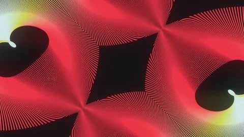 Pulsing Red and Yellow Abstract Neon Lines Loop Stock Footage 345562266