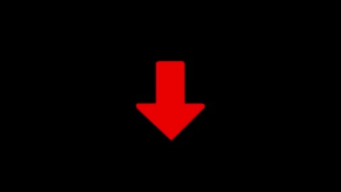Pulsing red arrow animation on black background, for digital interface, and.. Video stock 334606810