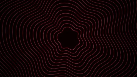 Pulsing red concentric lines. Abstract seamless loop. Stock Footage 341421982