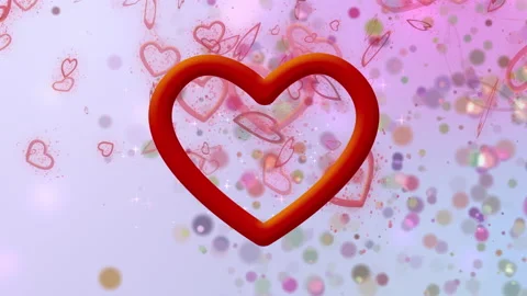 Pulsing red heart on a pink background Stock Footage 147324865