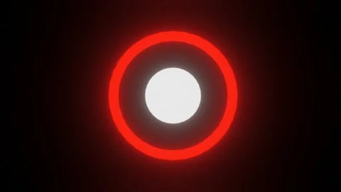 Pulsing Red Ring Around White Circle Audio Visualizer Loop 스톡 동영상 343798207