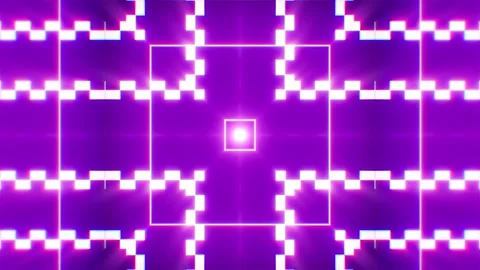 Pulsing Repetitive Geometric Pattern Square Lights Background DJ Loop Stock Footage 265247712