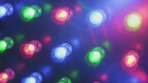 Pulsing RGB LED Panel with Light Flare Stock Footage 319040617