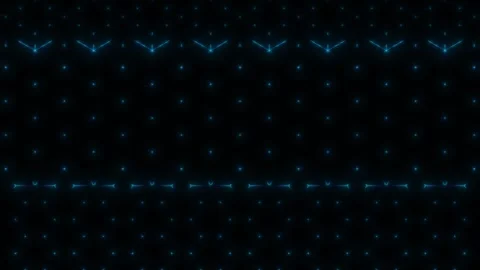 Pulsing scan. Blue neon hexagonal signals come from above against a black Stock Footage 241705213