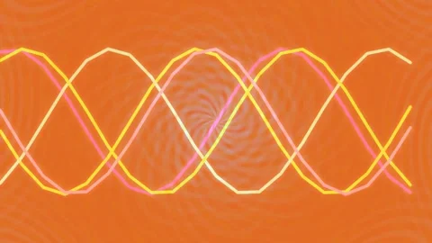 Pulsing scientific data wave pattern on glowing blue futuristic digital scree Stock Footage 337500520