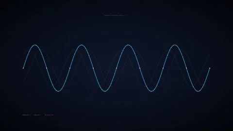 Pulsing Sound Wave Frequency Loop - Blue Audio Spectrum Background Stock Footage 341565027