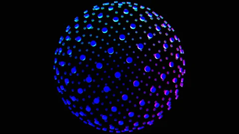 Pulsing Sphere of Floating Disks Discs Stock Footage 139740630