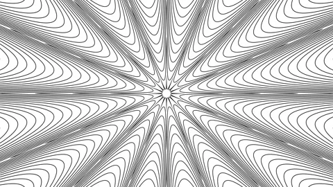 Pulsing spider web net sun pattern on white background. Flowers tile filled.. Stock Footage 229518593