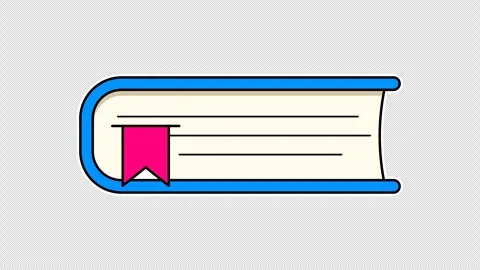Pulsing thick blue book with a red bookmark from a side view Vídeo Stock 335397638