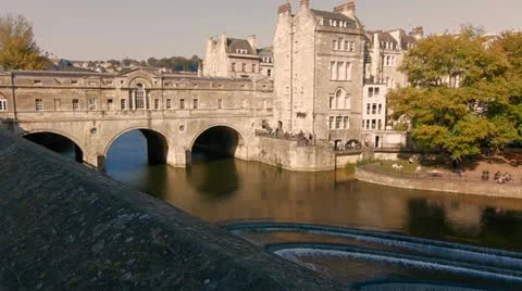 Pultney Bridge, Bath,UK Stock Footage 22636047