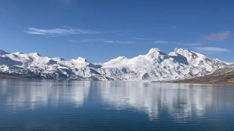 Puma Yumco Perfect Reflection of Kula Kangri Peak Timelapse Stock-Footage 333486863