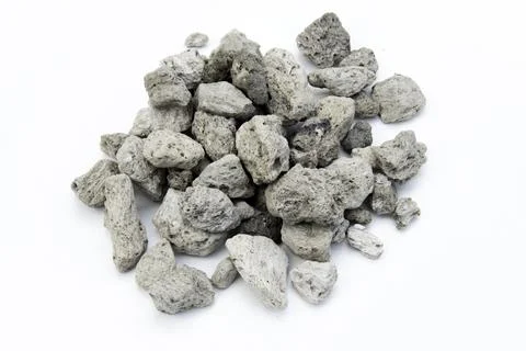 Pumice over white background Foto stock