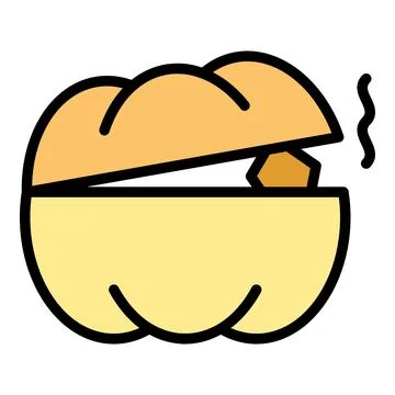 Pumkin bake icon vector flat Stock Illustration
