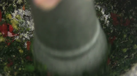 Pummelled Herbs After Crushing Stock Footage 36611336