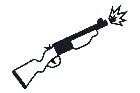 Pump action shotgun Icon. Stock Illustration