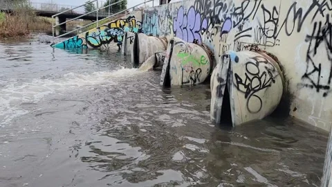 Pump in Action: Storm Water Management Video stock 295451617